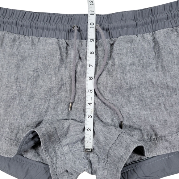 Athleta Beachside Bali Linen Shorts‎ Womens 12 Gray Pull On Athletic Drawstring - Picture 9 of 10